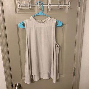 High neck top with zipper detail on back